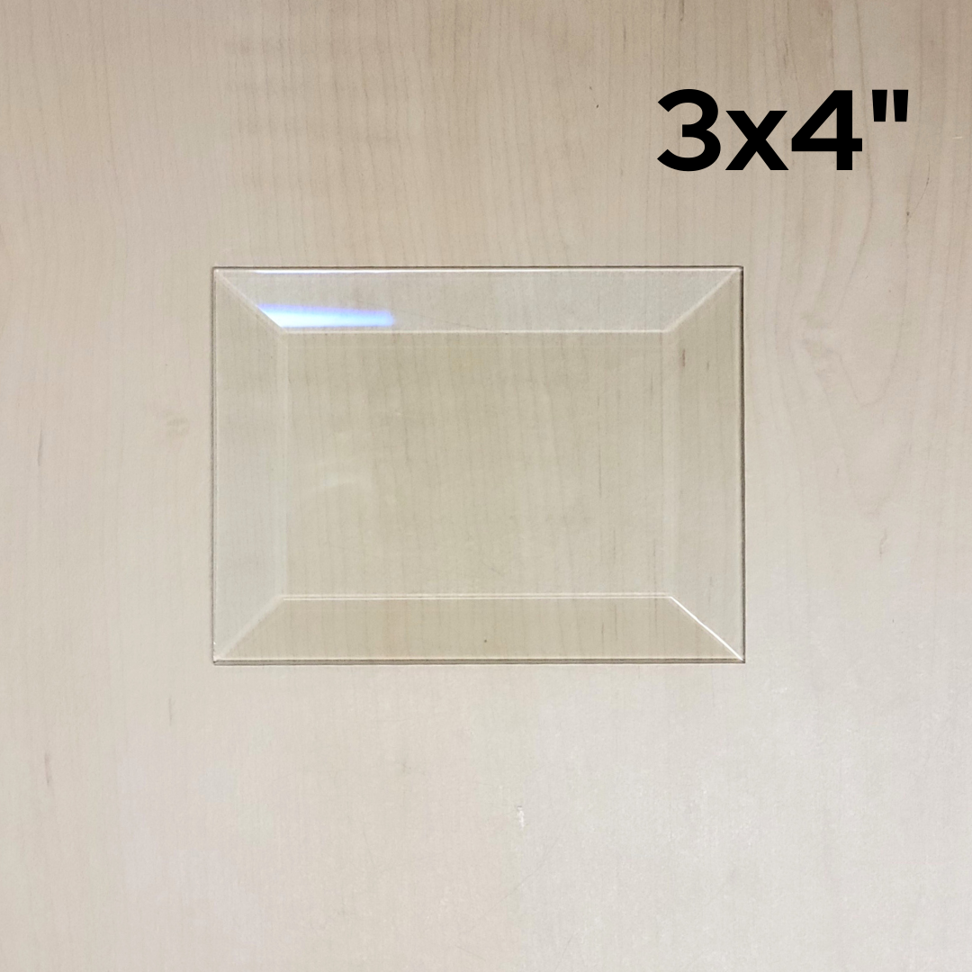 3"x4" Clear Bevel Rectangle (3 inch x 4 inch) | 5 or 10 Pack